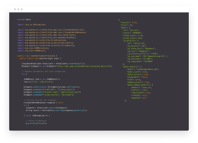Integration Code Example